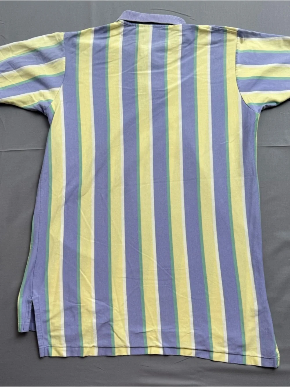 Polo Ralph Lauren Polo Shirt Men's XL Striped Yellow Purple Green White Cotton